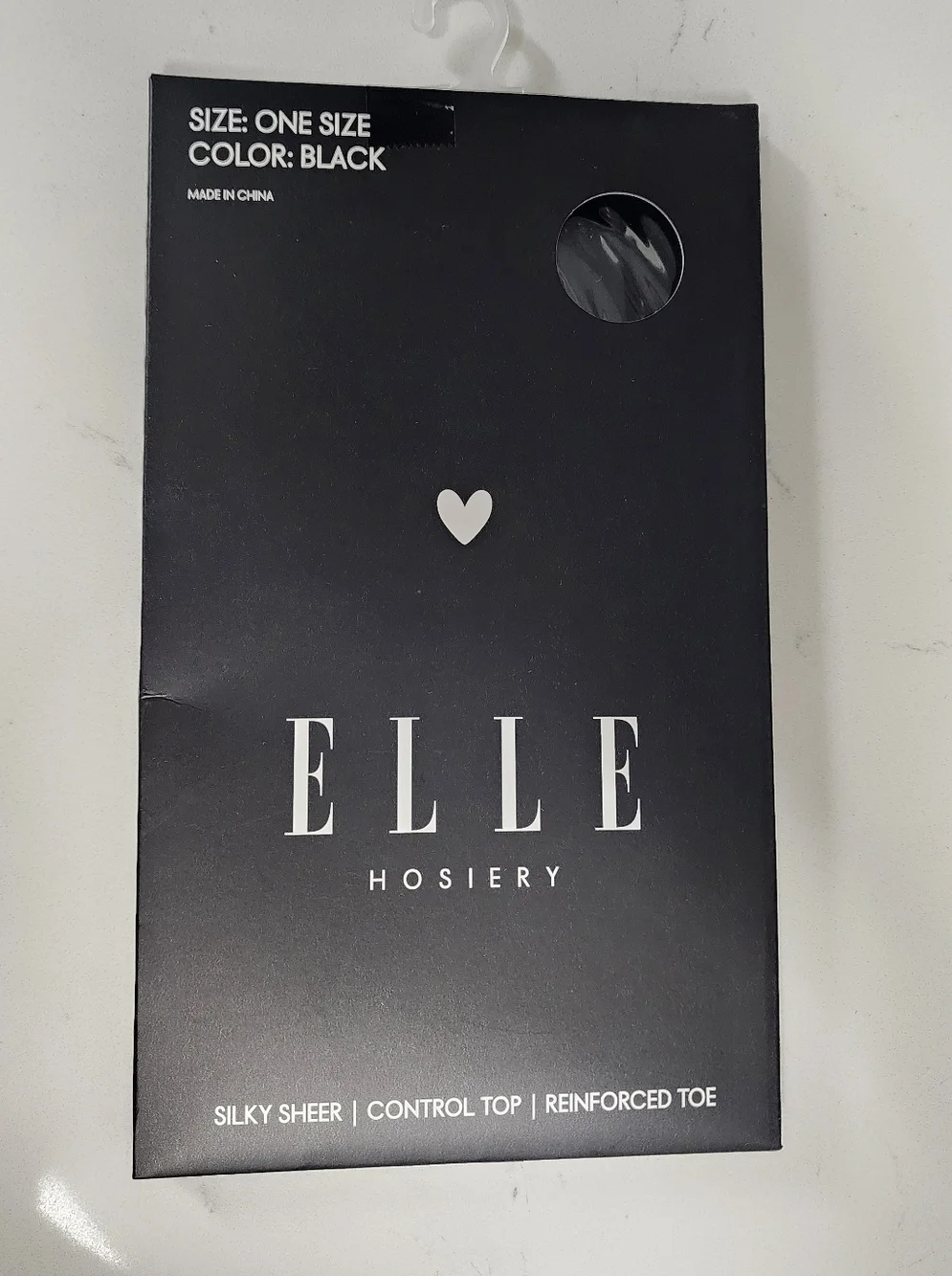 Elle Black Hosiery Silky Sheer One Size New